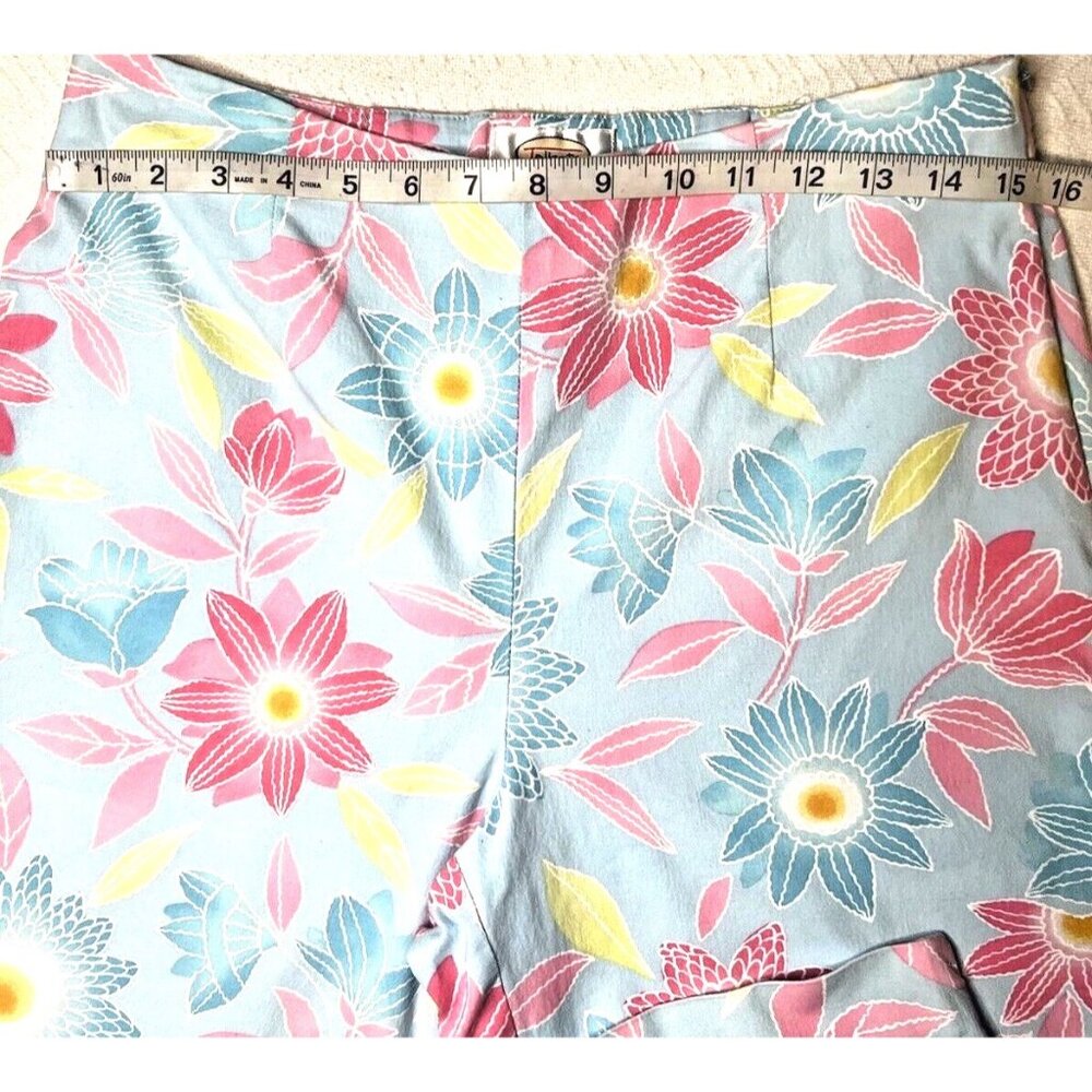 Talbots Womens Floral Capris Style 10 Stretch NEW -Side Zip MSRP $79